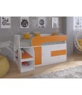 кровать чердак Астра-9-V-1 белый / оранжевый