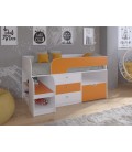 кровать чердак Астра-9-V-5 Белый / Оранжевый