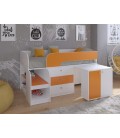 кровать чердак Астра-9-V-7 Белый / Оранжевый