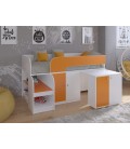 кровать чердак Астра-9-V-8 Белый / Оранжевый