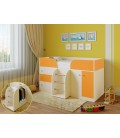 кровать чердак Астра-5 дуб молочный / оранжевый