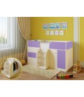 кровать чердак Астра-5 дуб молочный / фиолетовый