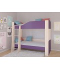 двухъярусная кровать Астра 2 дуб молочный / фиолетовый