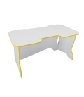 Геймерский стол 120 см белый / жёлтый