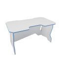 Геймерский стол 140 см белый / голубой