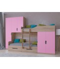 двухъярусная кровать Лео цвет Сонома / Розовый